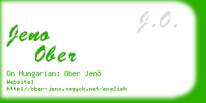 jeno ober business card